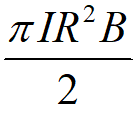 如图所示，一个半径为r 的半圆形闭合线圈，载有电流i，放在均匀外磁场中。磁感应强度大小为b，磁场的方