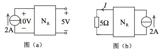 图示电路中，nr为线性电阻网络，已知直流电流源为2a时，输入电压为10v、输出电压为5v；若将电流源