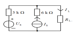 3在 图 示 电 路 中，已 知：us = 9 v ，is = 6 ma，当 电 压 源 us 单 