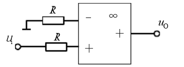 电路如图所示，输入电压ui为正弦波，则输出电压为（）。 