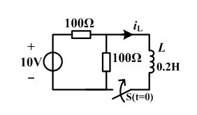 在图示电路中，开关s在t=0瞬间闭合，当t = ∞时，电路的稳态电流在图示电路中，开关S在t=0瞬间