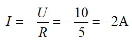在图示电路中，已知u =10v，r = 5ω，试分别写出欧姆定律表达式，并求电流 i。在图示电路中，