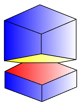已知正四棱柱截切后的主、俯视图，画法正确的左视图是（）。  