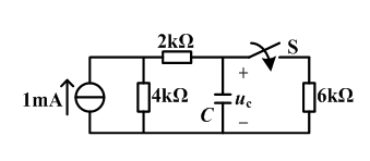 在图示的电路中，已知c=0.1mf。开关s闭合后电路的时间常数在图示的电路中，已知C=0.1mF。开