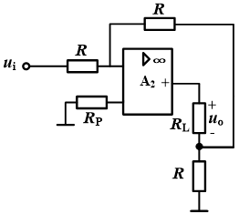 【计算题】由理想运放组成的线性放大电路如图所示。 （1）在图上标出理想运放的同相输入端和反相输入端；