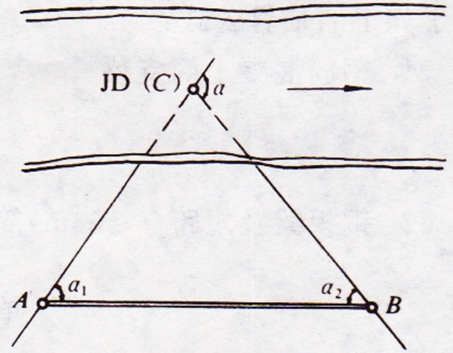 【计算题】欲测设如图4所示情况的曲线，测得α1=14°04’00"，α2=15°32’00"，ab=