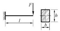 【填空题】矩形截面悬臂梁受载荷如图示。 （a）若梁长l增大至2l，则梁的最大挠度增大至原来的____