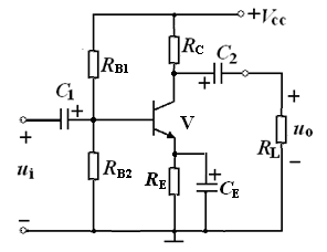 【简答题】有放大电路如下图所示，晶体三极管的β=50，rb1=40 kω，rb2=10 kω，rc=