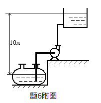 【单选题】用泵把20℃的苯（密度为879kg×m-3）从地下贮罐送到高位槽（如附图），流量为0.3m