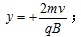 【单选题】如图，一个电荷为+q、质量为m的质点，以速度v沿x轴射入磁感强度为B的均匀磁场中，磁场方向