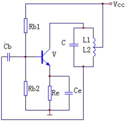 【简答题】下图所示lc正弦波振荡电路，图中cb和ce可视为交流短路。（4分） （1）判断是否满足自激
