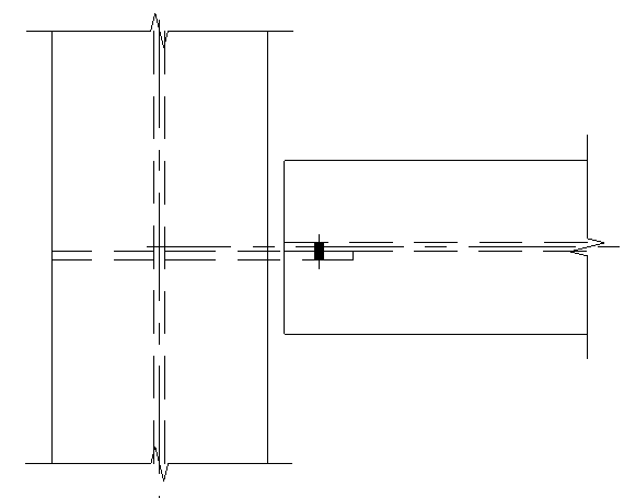 如图所示主次梁节点中，主梁左侧加劲板和右侧连接板的竖向尺寸均为564mm，左侧加劲板宽为119mm，