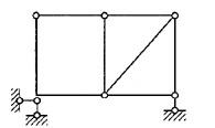 下图所示体系的几何组成为（)。A．有多余约束几何不变体系B．无多余约束几何不变体系C．瞬变体系D．下