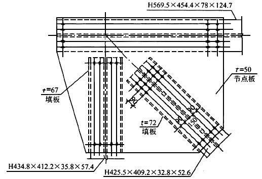 某屋盖工程的大跨度主桁架结构使用Q345B钢材，其所有杆件均采用热轧H型钢；H型钢的腹板与桁架平面垂