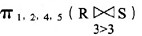 设有规则：W（a，b，c，d)→R（a，b，x)∧S（c，d，y)∧x＞y与上述规则头部等价的关系表