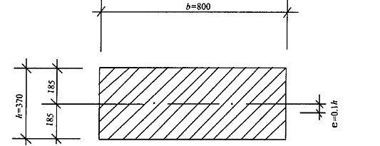 某网状配筋砖砌体受压构件如下图所示，截面370mm×800mm，轴向力的偏心距e=0.1h（h为墙厚