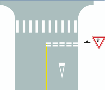 路口最前端的双白虚线是什么含义a等候放行线b停车让行线c减速让行线s
