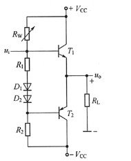 OCL互补对称式功率放大电路如图所示，电路的工作状态是（)。A．甲类B．乙类C．丙类D．甲乙类OCL