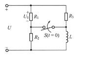 电路如图所示，已知U=30V，R1=60Ω，R2=R3=40Ω，L=6H，开关S闭合前电路处于稳态，
