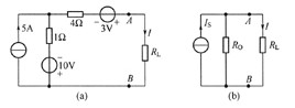 为了方便地求出图（a)中通过负载电阻RL的电流，先将AB左边电路等效为诺顿电流源，如图（b)所示，其
