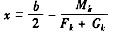 假定Mk≠0，试问图中尺寸x满足下列（)项关系式时，其基底反力呈矩形均匀分布状态。A．B．C．D．假