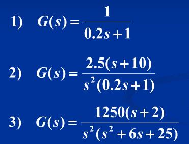 试绘制出具有下列传递函数的系统的bode图