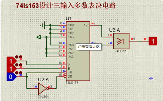 用双四选一数据选择器74ls153(如图32