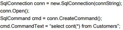你正在创建一个Web窗体。你写了如下的代码段去创建一个 SqlCommand对象：现在，你需要显示C