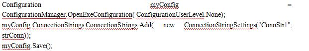 您需要編寫一個(gè)代碼，將添加到名為strConn到應(yīng)用程序配置文件中的連接字符串中。應(yīng)該使用哪個(gè)代碼？