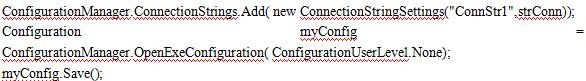 您需要編寫一個(gè)代碼，將添加到名為strConn到應(yīng)用程序配置文件中的連接字符串中。應(yīng)該使用哪個(gè)代碼？