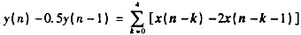 由差分方程和非零起始条件y（-1)=1表示的离散时间因果系统,当系统输入x（n)=δ（n)时,试用递