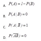 设AB=φ，则下列选项成立的是（)。