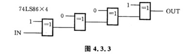 电路如图4．3．3所示。已知异或门74LS86的传输延迟时间的典型值tPLH=12ns，tPHL=1