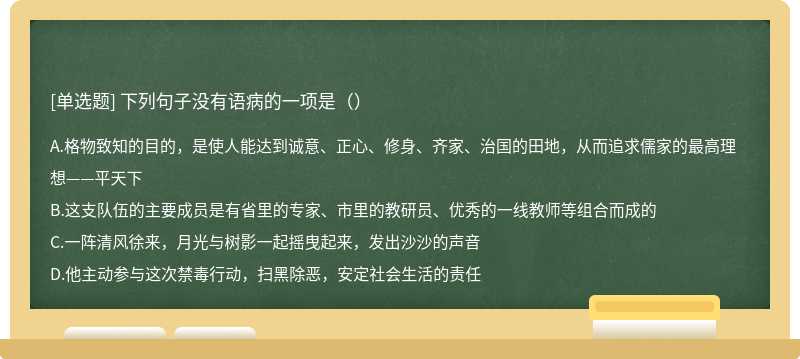 下列句子没有语病的一项是（）