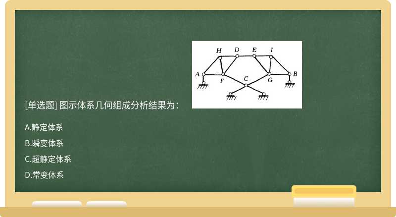 图示体系几何组成分析结果为：    