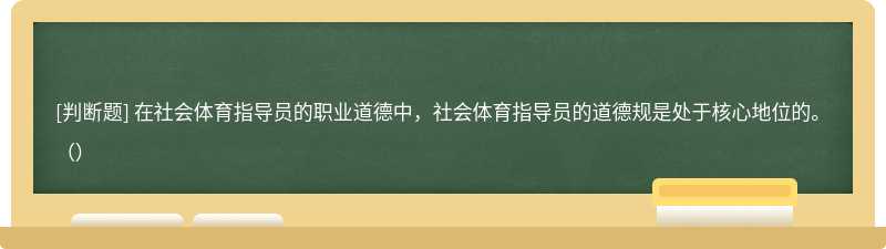 在社会体育指导员的职业道德中，社会体育指导员的道德规是处于核心地位的。（）