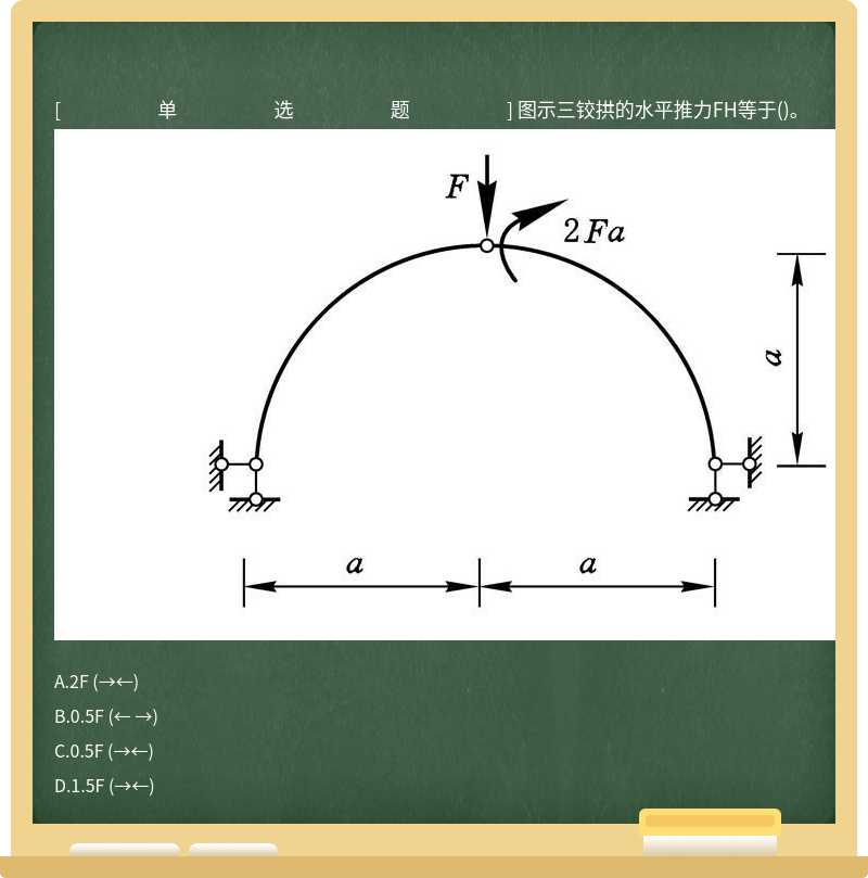 图示三铰拱的水平推力FH等于()。 