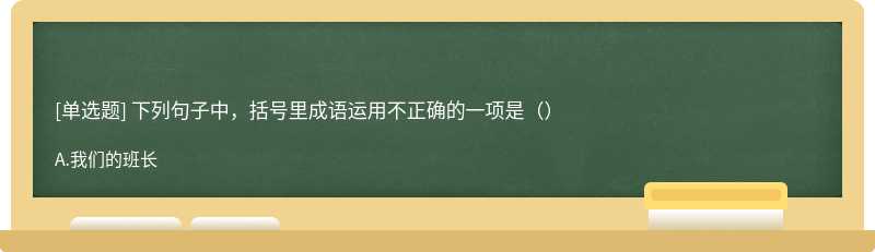 下列句子中，括号里成语运用不正确的一项是（）