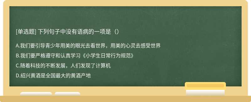 下列句子中没有语病的一项是（）