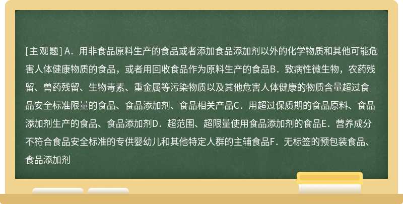 以下属于禁止经营的食品、食品添加剂、食品相关产品的是（）