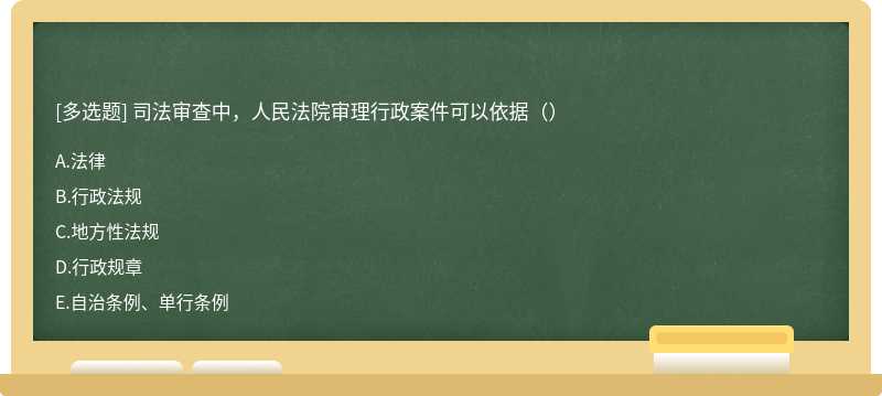 司法审查中，人民法院审理行政案件可以依据（）