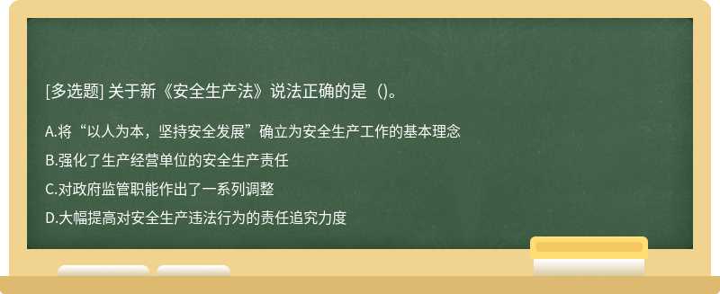 关于新《安全生产法》说法正确的是（)。