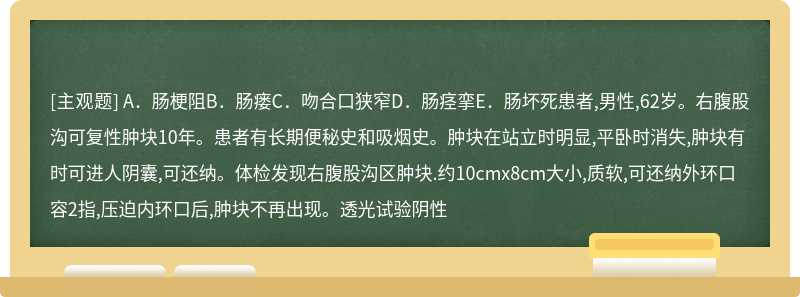 患者出院后1个月,因腹痛股胀呕吐胃内容物及胆汁1小时人院,该患者可能发生了（）