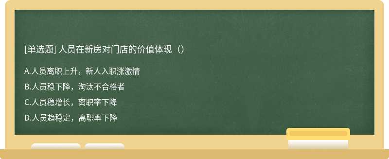 人员在新房对门店的价值体现（）