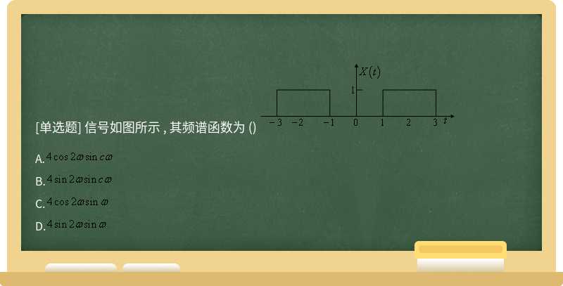 信号如图所示 , 其频谱函数为 () 