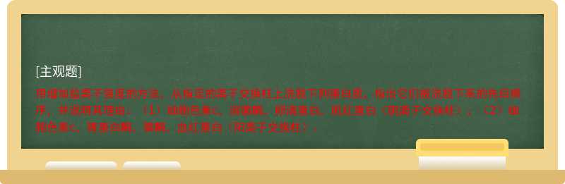 用增加盐离子强度的方法，从指定的离子交换柱上洗脱下列蛋白质，指出它们被洗脱下来的先后顺序，并说明其理由：（1）细胞色素c，溶菌酶，卵清蛋白，肌红蛋白（阴离子交换柱）；（2）细胞色素c，胃蛋白酶，脲酶，血红蛋白（阳离子交换柱）。