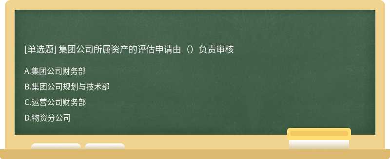 集团公司所属资产的评估申请由（）负责审核