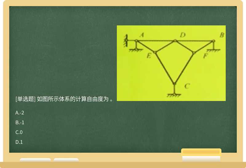 如图所示体系的计算自由度为 。 