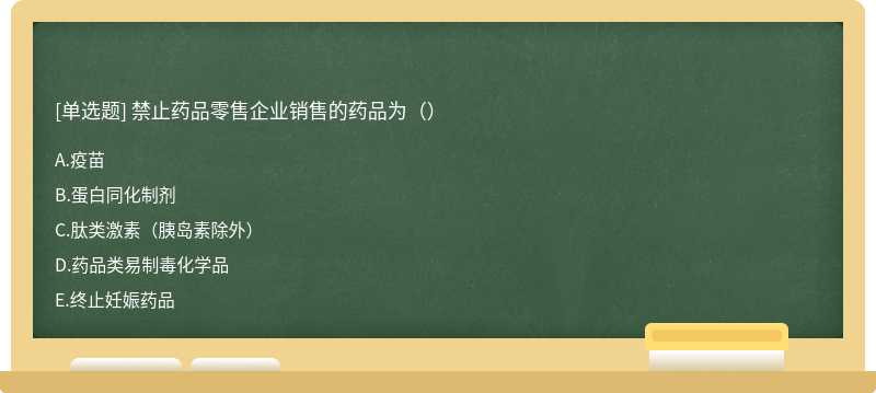 禁止药品零售企业销售的药品为（）