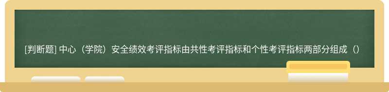 中心（学院）安全绩效考评指标由共性考评指标和个性考评指标两部分组成（）